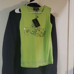 **NWT** Sheer Mesh Studded Blouse